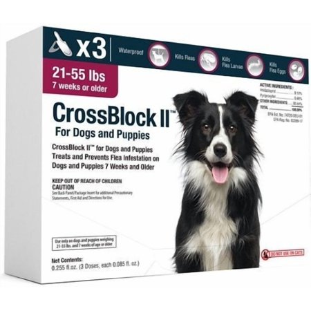 CrossBlock II Topical Flea Monthly Treatment Dogs 21-55lbs 3PCK