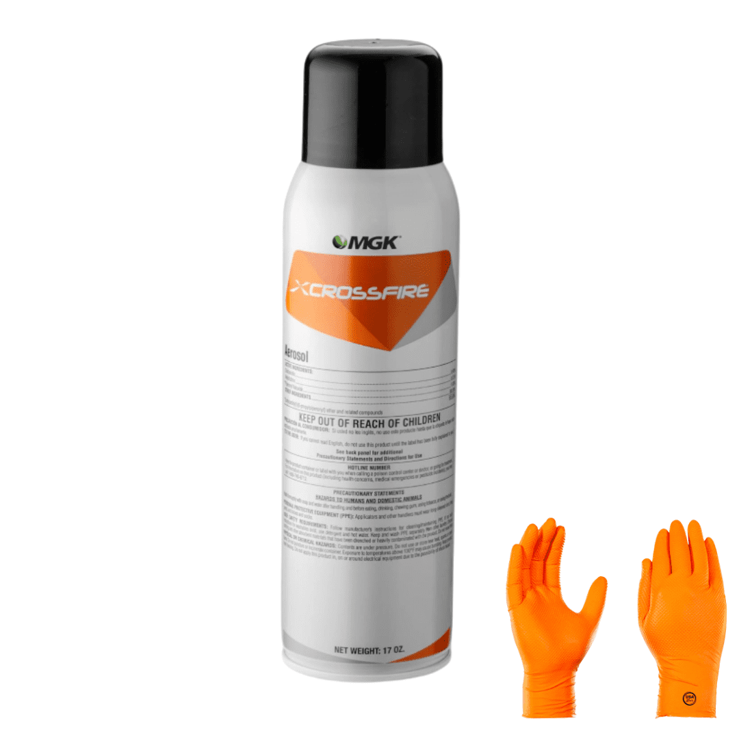 CrossFire Bed Bug Aerosol  Fast Knockdown & Long-Lasting Protection for All Life Stages | Premium USA Supply Gloves for Safe Eradication | USA Supply Pest ID Card