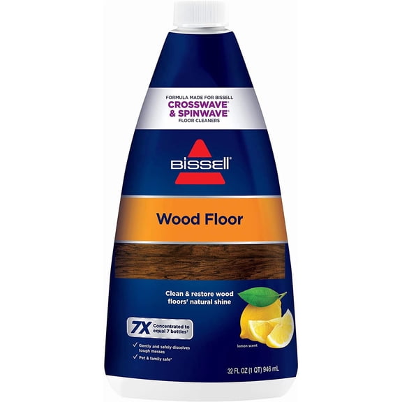 CrossWave & SpinWave Wood Floor Cleaning Formula, 32 oz, Dissolves Dirt, Grime, and Sticky Messes, Safe on Sealed Floors, Pair with CrossWave, SpinWave, & Other Hard Surface Cleaners, Lemon