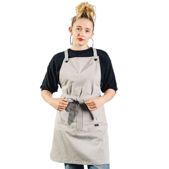 Crossback Kitchen Apron for Cooking - Mens and Womens Professional Chef or Server Bib Apron - Adjustable Crossback Style - Rustic- Midweight Cotton (Terracotta)