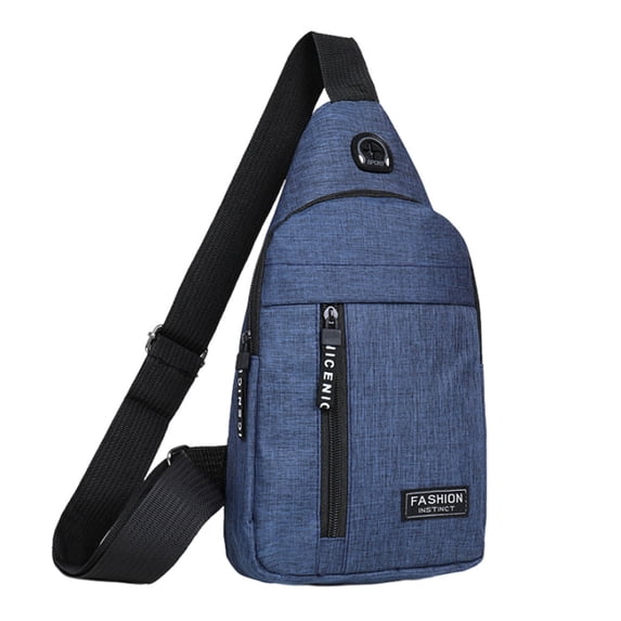 Crossbody Backpack for Hiking with Headphone Hole and Adjustable Strap – Oxford Cloth, 30 x 17 x 5.5 cm, 180 g