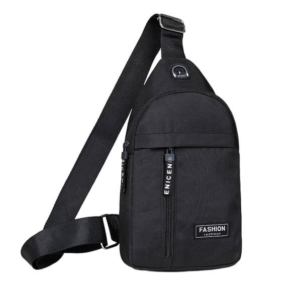 Crossbody Backpack for Hiking with Headphone Hole and Adjustable Strap – Oxford Cloth, 30 x 17 x 5.5 cm, 180 g