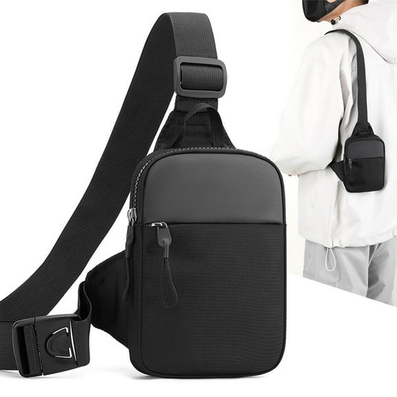 Crossbody Bag Chest Bag Double Pocket Waterproofs Waist Bag Suitable For Running Phones Suitable For Travel And Hiking Easy To Clean