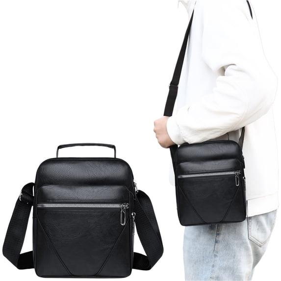 Crossbody Bag Crafted from PU Material with Multi-Compartment Layout, Adjustable-Strap Shoulder Handbag for Daily Work and Travel Carrying