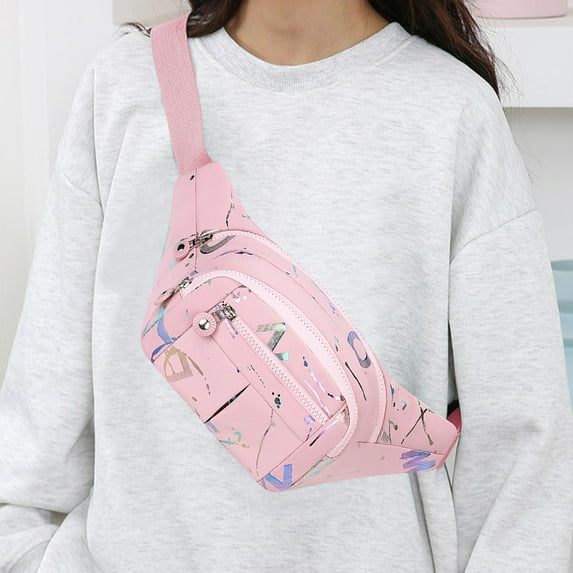 Crossbody Bag Crossbody Running Pack with Adjust Running Belts and 2 Zippers Pockets for Women and Men Workout Travelling Jogging Cycling Hiking Waist Pack Travel Bag