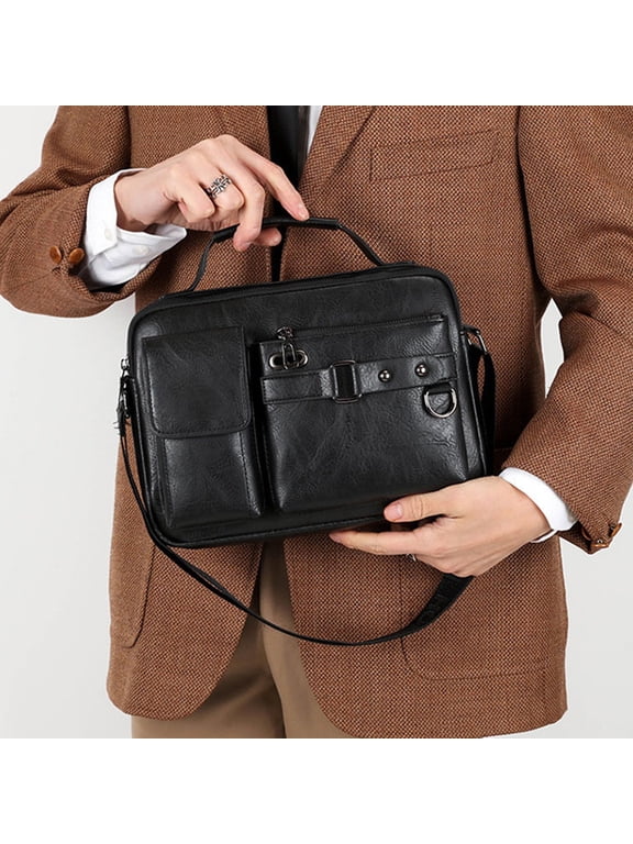 Crossbody Bag Men Men's Tote Bag Leather Briefcase Bags for Men Handbags Computer Business Shoulder Crossbody Bags