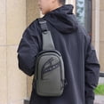 thumbnail image 1 of Crossbody Bag Men,Sling Bag for Men Women Crossbody Backpack with USB Charging Port & Headphone Hole,Anti Theft Chest Pack Daypack,Adjustable Shoulder Bag for Travel,Hiking,Running,Gray, 1 of 1