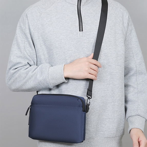 Crossbody Bag Men's Nylon Material Chest Bag,Versatile Shoulder Backpack for Outdoor Sports,Lightweight Messenger Bag with Multiple Compartments and Adjustable Strap for Travel,Hiking-Blue