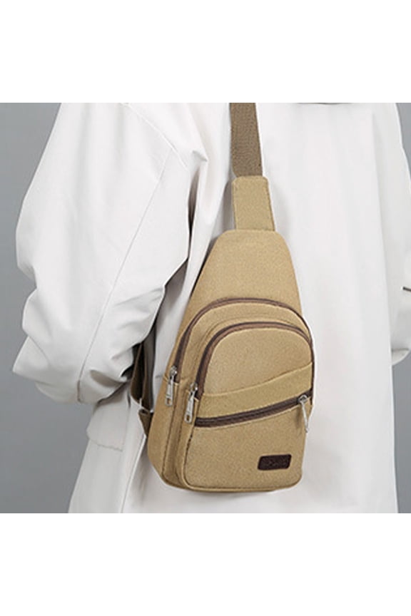 Crossbody Bag – Messenger Shoulder Bag | Adjustable Strap, Multi-Pocket, Zipper Closure | Cloth Material | Khaki, Green, Coffee | 17x6x30cm | Work, Travel Use