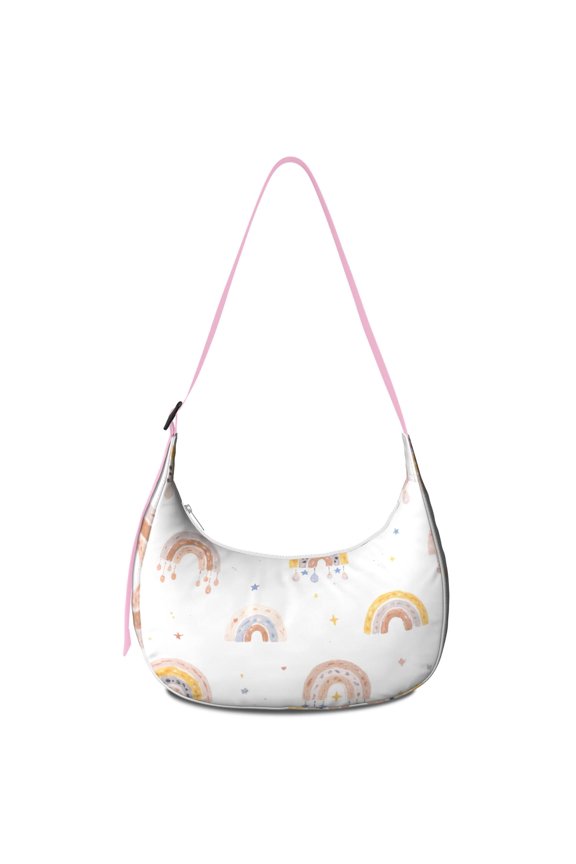 Crossbody Bag Rainbow Cartoon Sling Crescent Bag for Women Men Dumpling Bag Casual Handbag Adjustable Strap