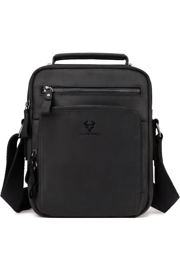 Crossbody Bag Shoulder Bag for Men, Genuine Leather Man Bag Vintage Messenger Bag for Travel Work Business