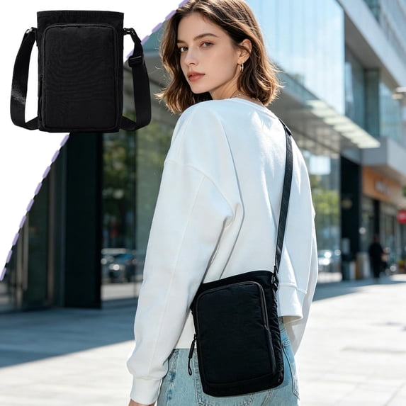 Crossbody Bag Small Multi Pocket Adjustable Strap Water Resistant Organizer Shoulder Bag Lightweight Daily Use Travel Work Commute Outdoor Essential Bag For Men Women Hands Free Carry