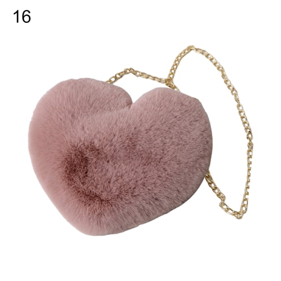 Crossbody Bag Solid Color All-Matched Heart Shape Zippered Closure Handbag for Women-16