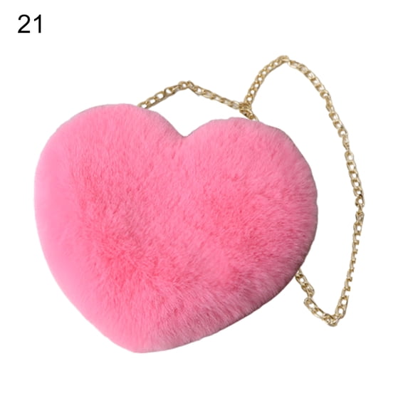 Crossbody Bag Solid Color All-Matched Heart Shape Zippered Closure Handbag for Women-21