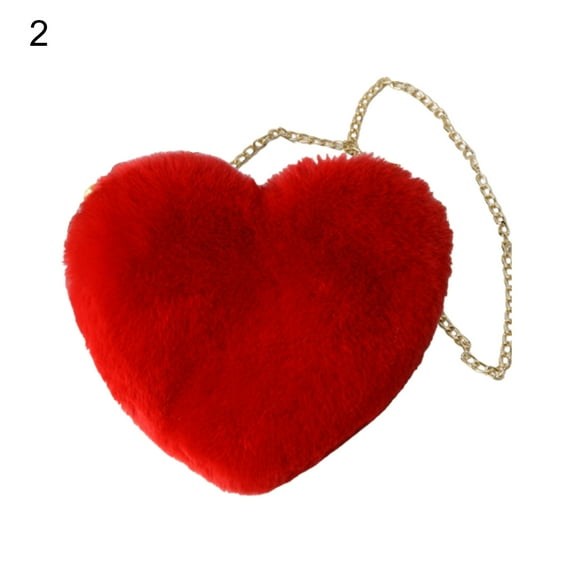 Crossbody Bag Solid Color All-Matched Heart Shape Zippered Closure Handbag for Women-2