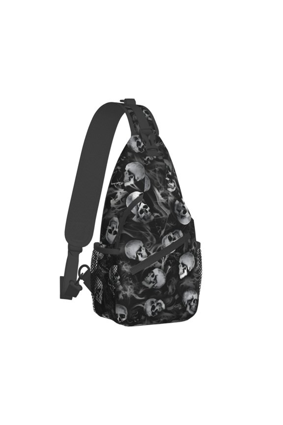 Crossbody Bag Sports Smoke Skulls Chest Bag Unisex Women Man Fashion Shoulder Backpacks Travel
