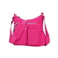 thumbnail image 1 of Crossbody Bag, Stylish Versatile Nylon Cloth Bag, Multi Compartment Medium Capacity Casual Shoulder Bag for Travel Shopping Running, Red, 1 of 3