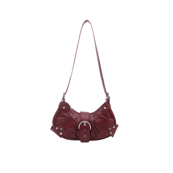Crossbody Bag for Women, Retro Shoulder Handbag with Adjustable Buckle Strap, Lightweight Pleated Underarm Purse, for Daily Commute and Casual Outings