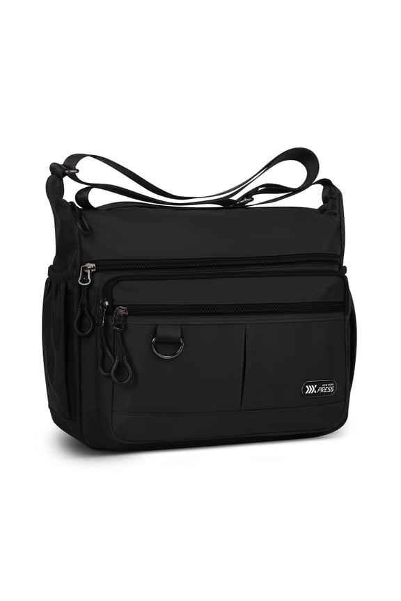 Crossbody Bag for Men Women Multi Pocket Purse Lightweight Waterproof Shoulder Handbag Casual Travel Satchel Handbag,TT851-Black