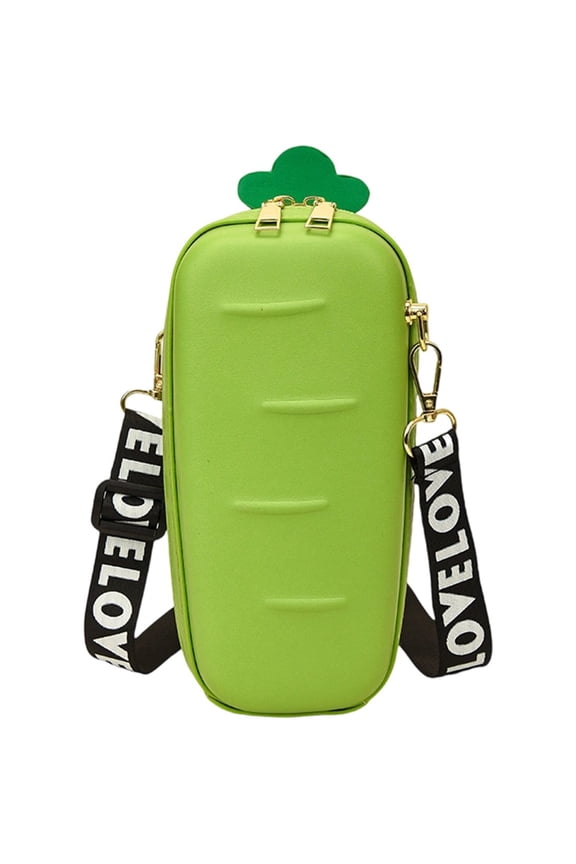 Crossbody Bag for Women, Carrot Fruit Shaped Shoulder Bag Purse with Removable Wide Strap Pu Leather Crossbody Bucket Bag Sports Bag for Daily Use