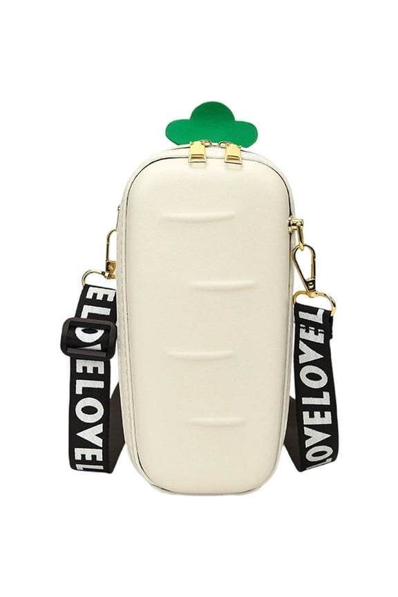 Crossbody Bag for Women, Carrot Fruit Shaped Shoulder Bag Purse with Removable Wide Strap Pu Leather Crossbody Bucket Bag Sports Bag for Daily Use