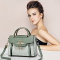 thumbnail image 1 of Crossbody Bag for Women Green - Large Tote Purse, Soft Leather Handbag, Adjustable Strap, Spacious Compartment, Fashionable for Outings, 1 of 6