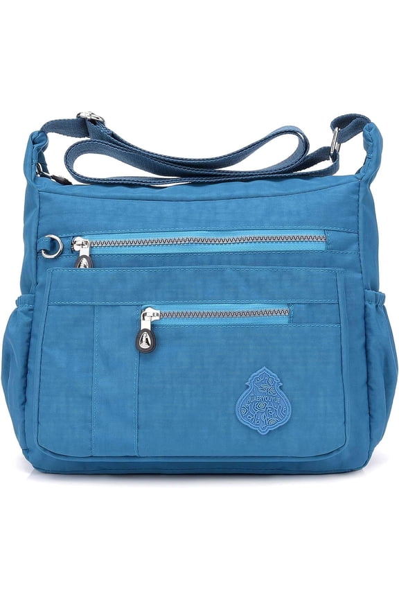 Crossbody Bag for Women, Multi Pockets Waterproof Nylon Shoulder Handbag,Crossbody Purse,Lightweight Pocketbooks