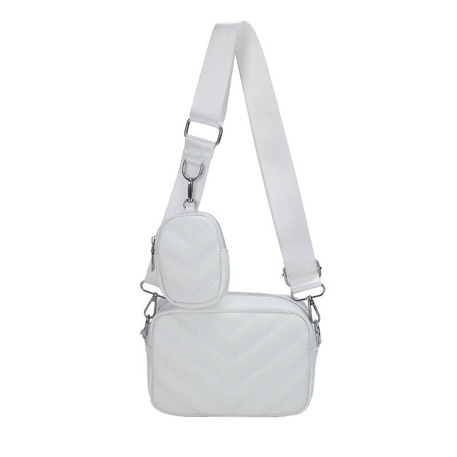 Crossbody Bag for Women Multipurpose Clutch Purse Shoulder Handbag with  Coin Purse and Chain(White)