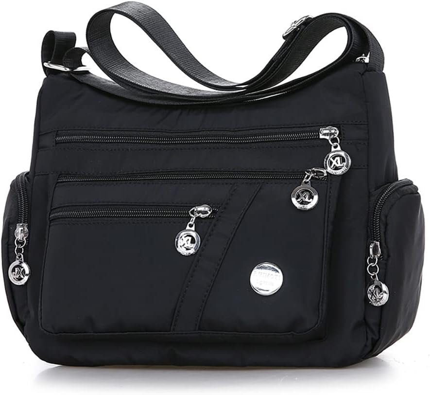 Crossbody Bag for Women Nylon Shoulder Purse Roomy Multiple Pockets Bag Large Capacity Messenger Satchel