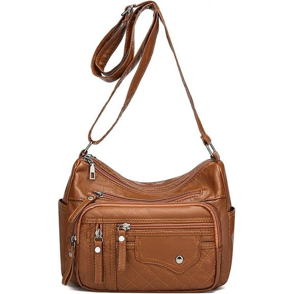 JUYGO Crossbody Bag for Women Soft PU Leather Shoulder Purses with Anti Theft Pockets Lightweight