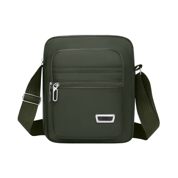 Crossbody Bag with Multiple Zippered Compartments for Sports and Daily Use - Adjustable Strap, Durable Fabric, 23 x 20 x 7 cm