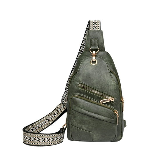 Crossbody Bags Clearance for Women and Men! Rvasteizo Soft Leather Chest Bag Shoulder Fashion Backpack Vintage Chest Casual Bag Crossbody Bag