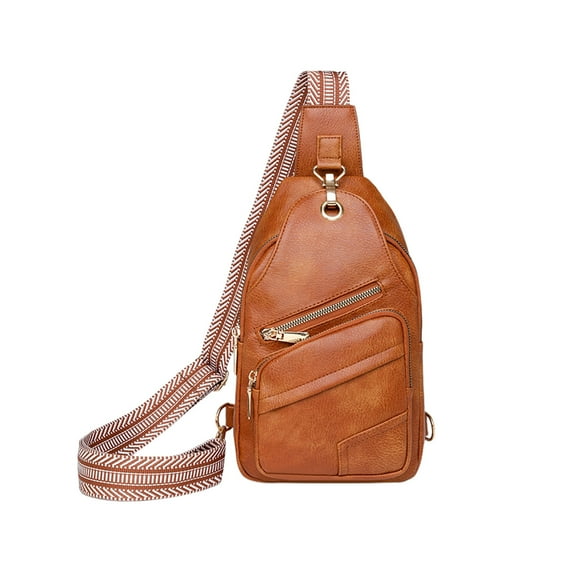 Crossbody Bags Clearance for Women and Men! Rvasteizo Soft Leather Chest Bag Shoulder Fashion Backpack Vintage Chest Casual Bag Crossbody Bag