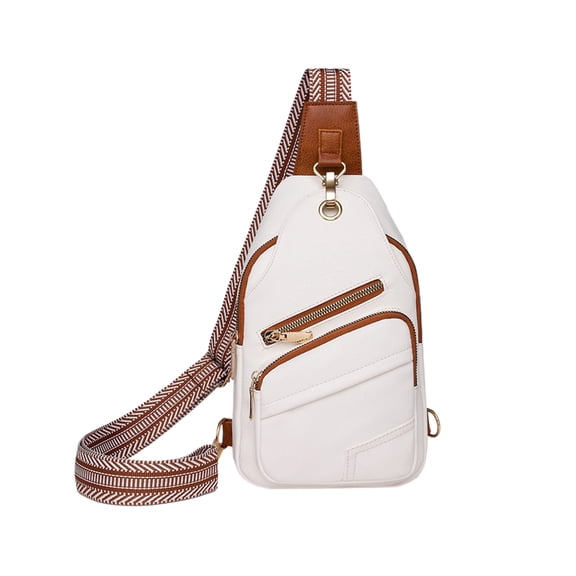 Crossbody Bags Clearance for Women and Men! Rvasteizo Soft Leather Chest Bag Shoulder Fashion Backpack Vintage Chest Casual Bag Crossbody Bag