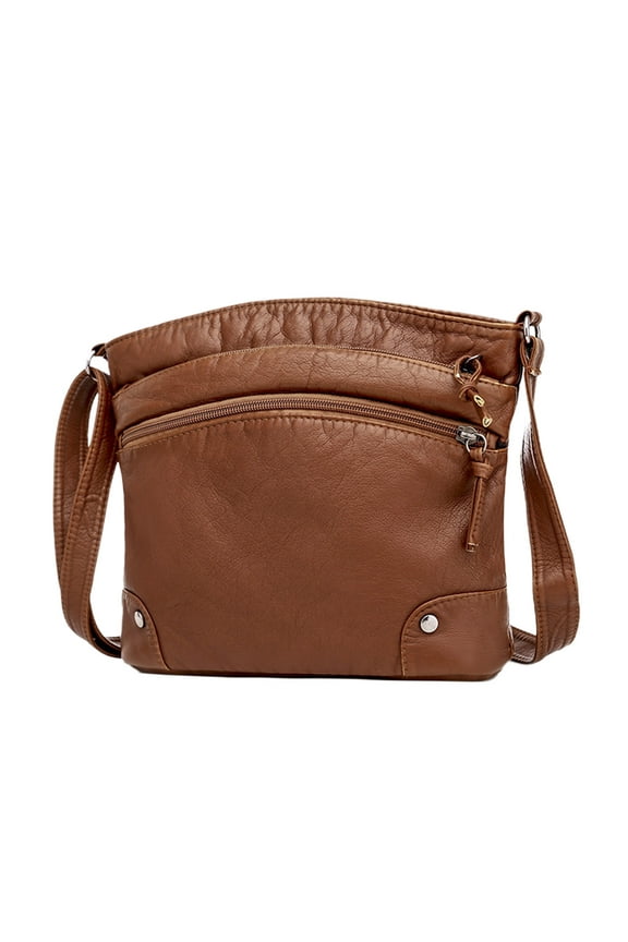 Crossbody Bags For Women Pocketbooks Soft PU Leather Purses and Handbags Multi Pocket Shoulder Bag Purses for Women Lightweight Pocketbook