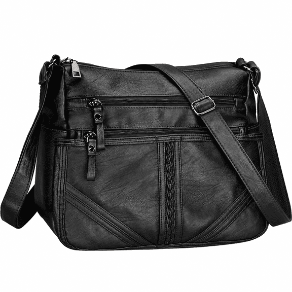 Crossbody Bags For Women Pocketbooks Soft PU Leather Purses and Handbags Multi Pocket Shoulder Bag