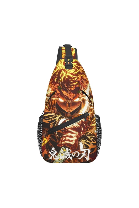 Crossbody Bags Sling Backpack Demon Slayer Agatsuma Zenitsu Cross Chest Bag Shoulder Pack for Gym Sports Running Cycling
