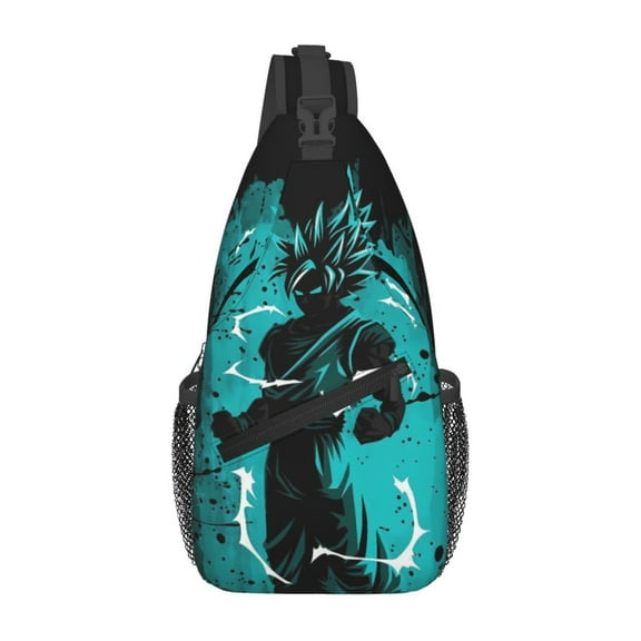 Crossbody Bags Sling Backpack Dragon Ball Cross Chest Bag Goku Sports Shoulder Bag Gym Pack Adjustable Rucksack for Running Cycling