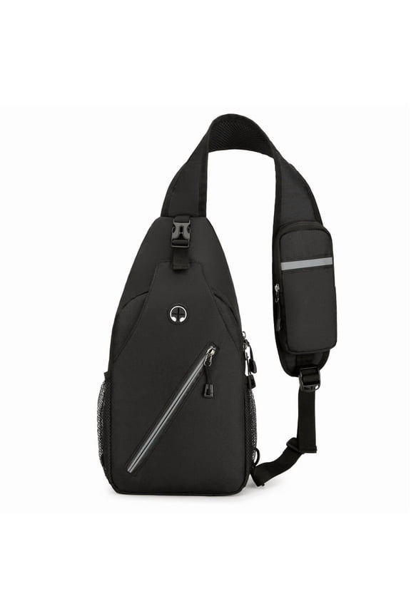 Crossbody Bags Sling Backpack, Sling Bag Cross body Shoulder Bag for Men and Women Chest Bag Travel Hiking Daypack (Black)