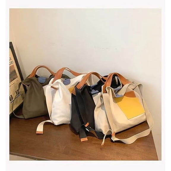 Crossbody Bags for Women, Canvas Tote Bags, Canvas Patchwork Design Shoulder Bag, Versatile Casual Large Capacity Adjustable Hand Bag to Match A Variety of Colors and Styles of Clothing, Green