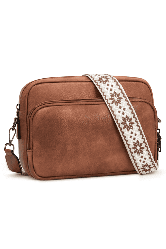 Crossbody Bags For Women, Crossbody Bag with Colorful and Adjustable Wide Strap, Large Capacity Purses for Women with 6 Card Slots, Triple Zip Crossbody Purses for Women for Commuting and Travel