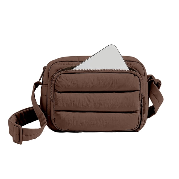 Crossbody Bags for Women Quilted Puffer with RFID Blocking Slots Casual Lightweight Water Resistant Multi Pocket Adjustable Wide Strap Wallet For Daily Travel Use