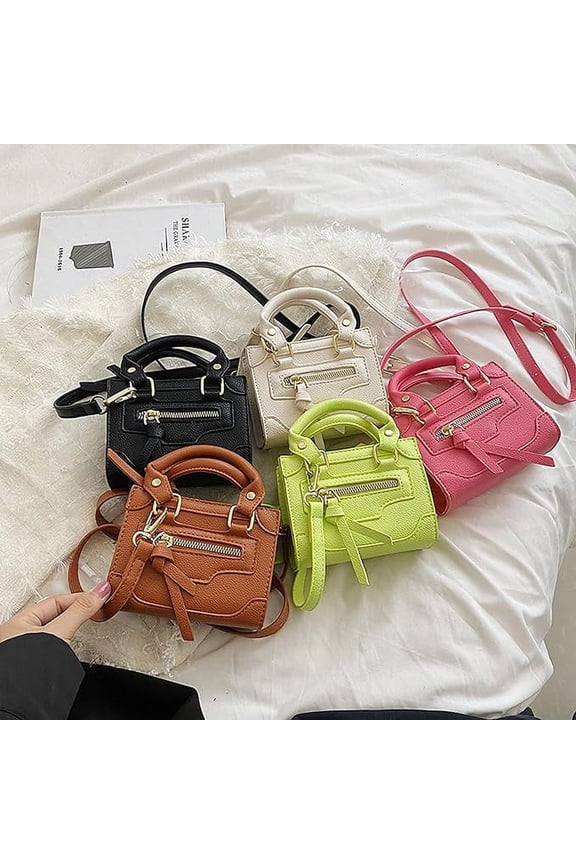Crossbody Bags for Women, Shoulder Bag, Soft Leather Mini Stylish Handbag Easy to Take Care of, Versatile Shoulder Bag with Textured Hardware Fasteners and Knot Zipper Decoration, White