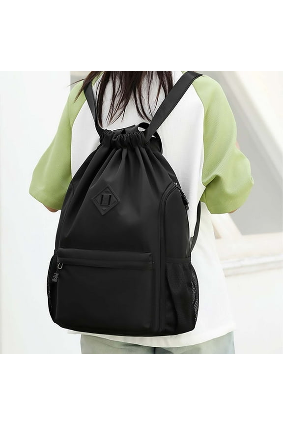 Crossbody Bags for Women Vegan Leather Purses Small Shoulder Handbags Drawstring Backpack Large Capacity Backpack Leisure Fitness Outdoor Sports Multi Functional Solid Color Backpack