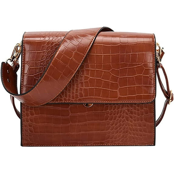 Crossbody Bags and Designer Handbags for Women - Fashion Crocodile Pattern Shoulder Purse with 2 Convertible Strap Satchel