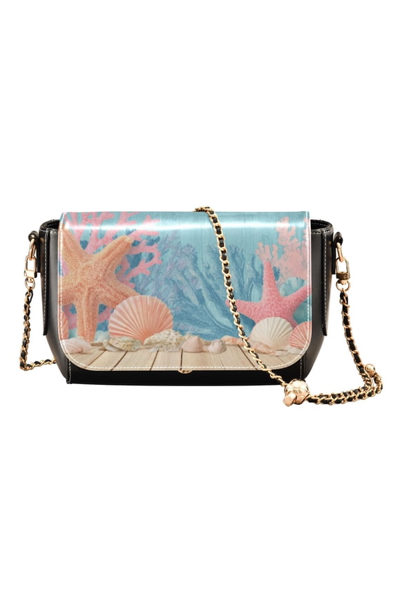 Crossbody Bags for Women Casual Lightweight Travel Handbags Colorful Starfish and Seashells