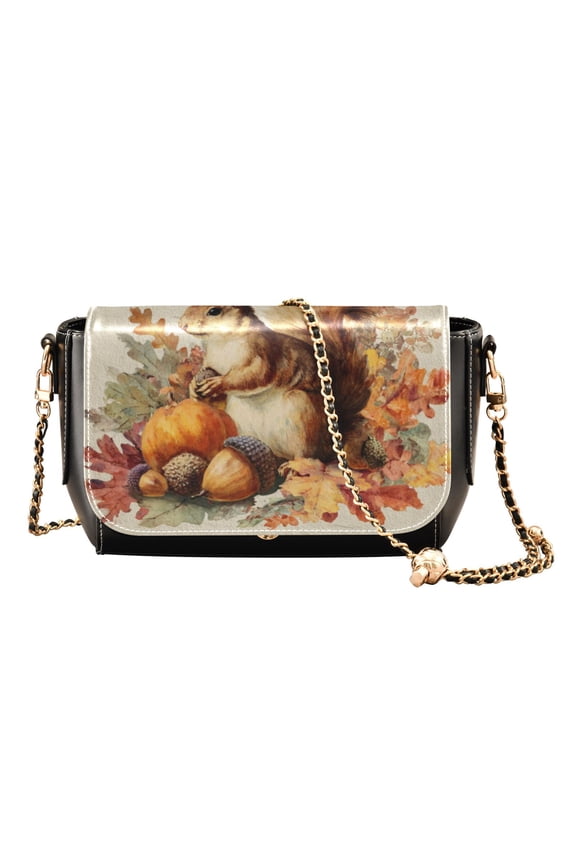 Crossbody Bags for Women Casual Lightweight Travel Handbags Cute Squirrel with Acorns