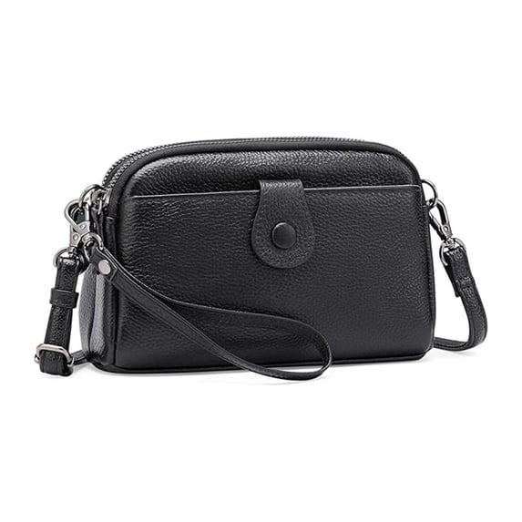 KAWELL Crossbody Bags for Women Genuine Leather Shoulder Purse Cross Body Bag with Wristlet Top Zipper