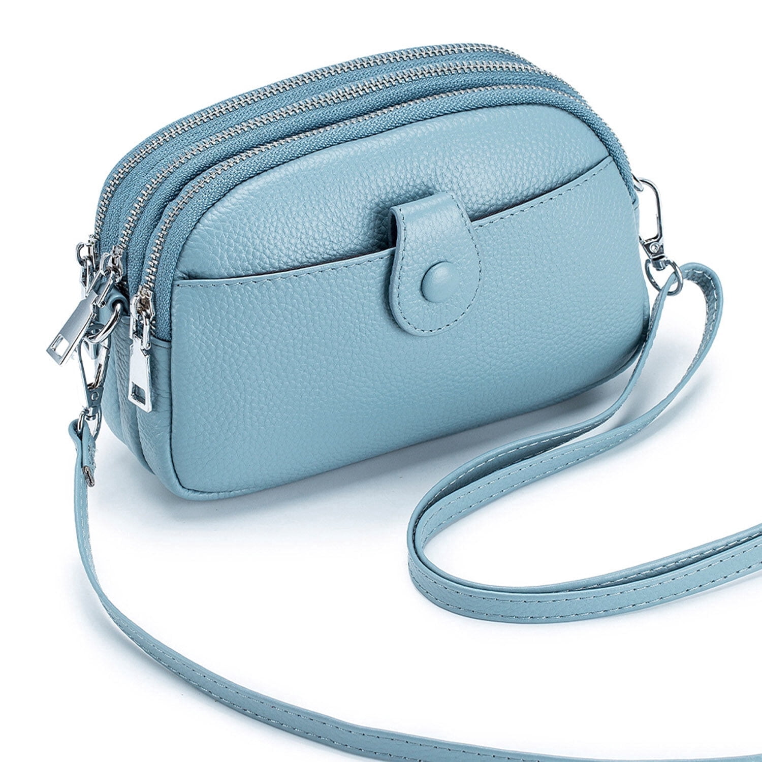 Crossbody Bags for Women Genuine Leather Shoulder Purse Cross Body Bag with Wristlet Top Zipper