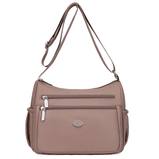 Crossbody Bags for Women, Large Purses with Multiple Pockets, Female Shoulder Bag Lightweight Oxford Cloth Travel Purses, Pink